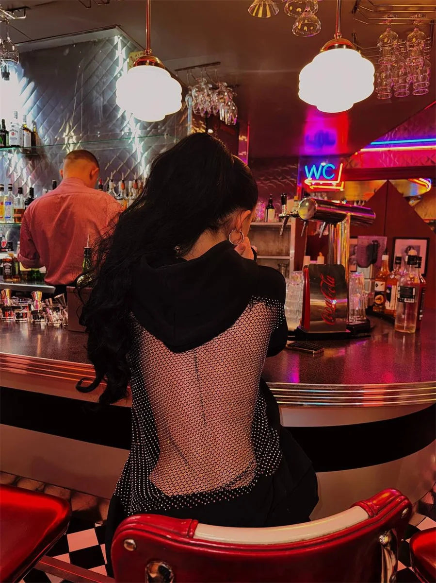 Women's Fashion Translucent Pullover Sweatshirt