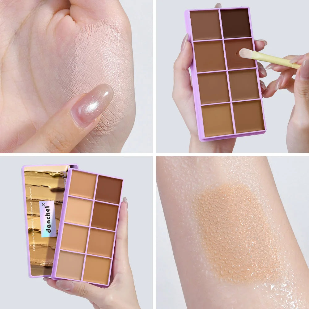 8 Shades Cream Concealer Palette Full Coverage Tattoo Cover Up Cream Contour Dark Spots