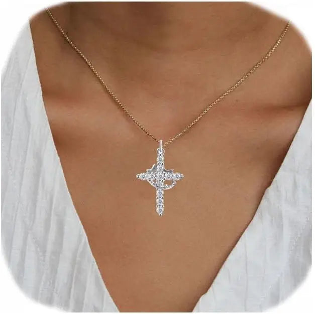 Crown Cross Necklace