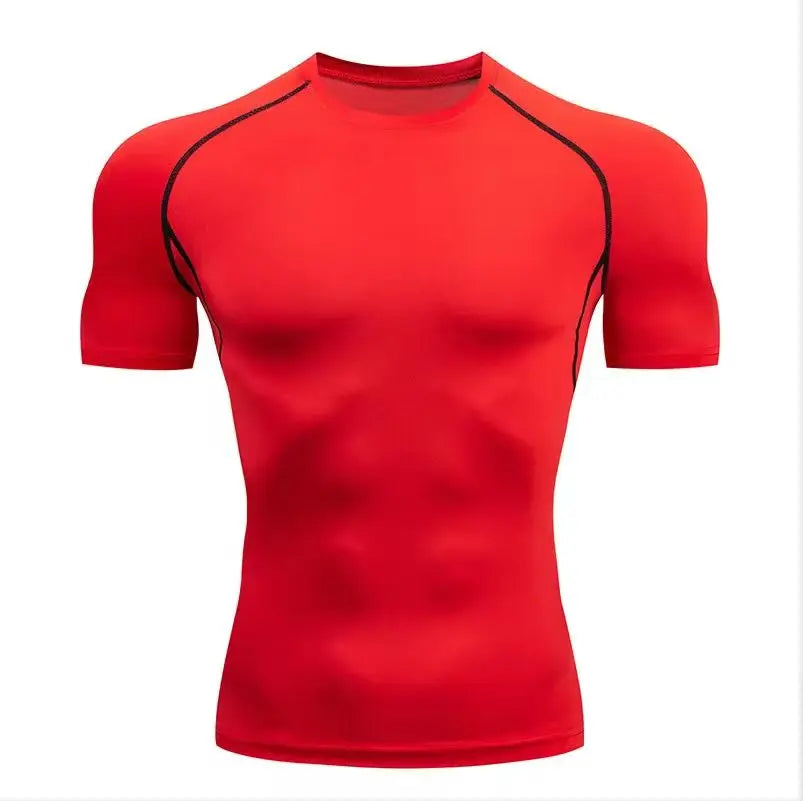 Men Gym Sport T-shirt Compression Elastic T Shirt