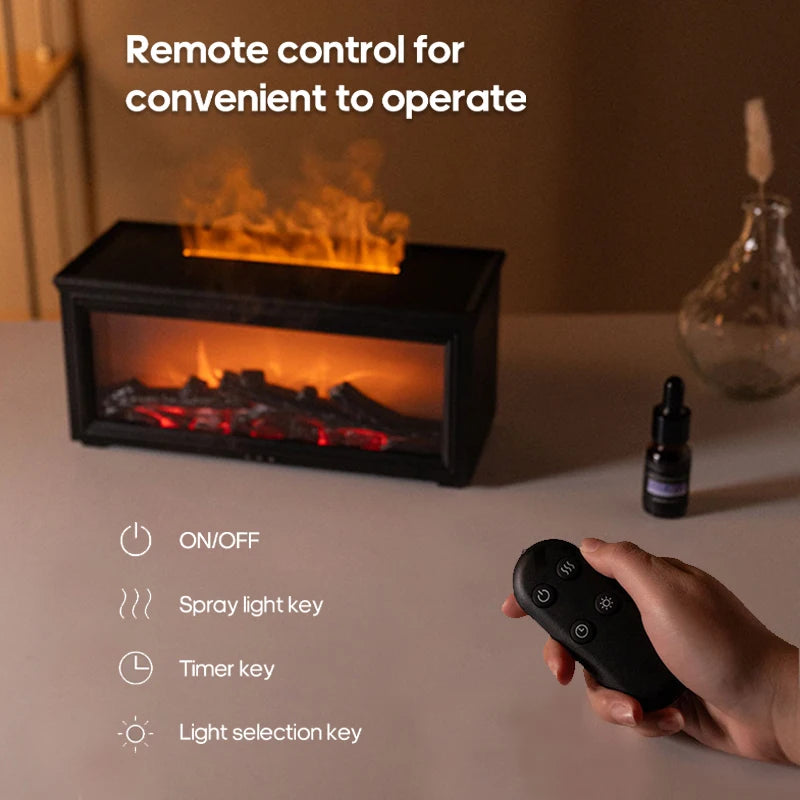 3D Fireplace aroma diffuser Flame Projector Lamp