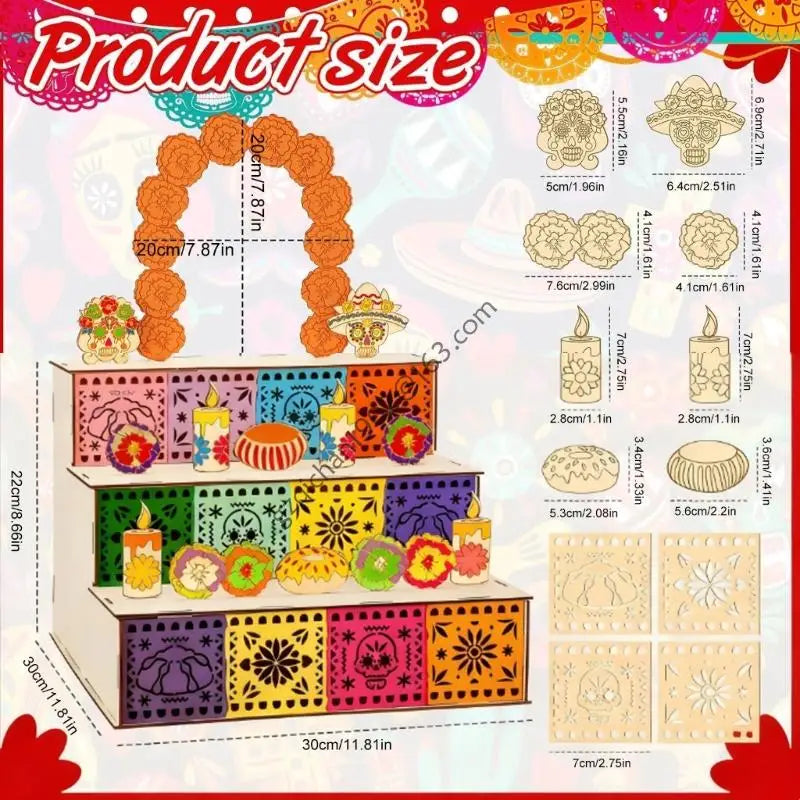 Day of Dead Ofrenda Box Altar For Ancestor Memorial Displays Ornament X7AB