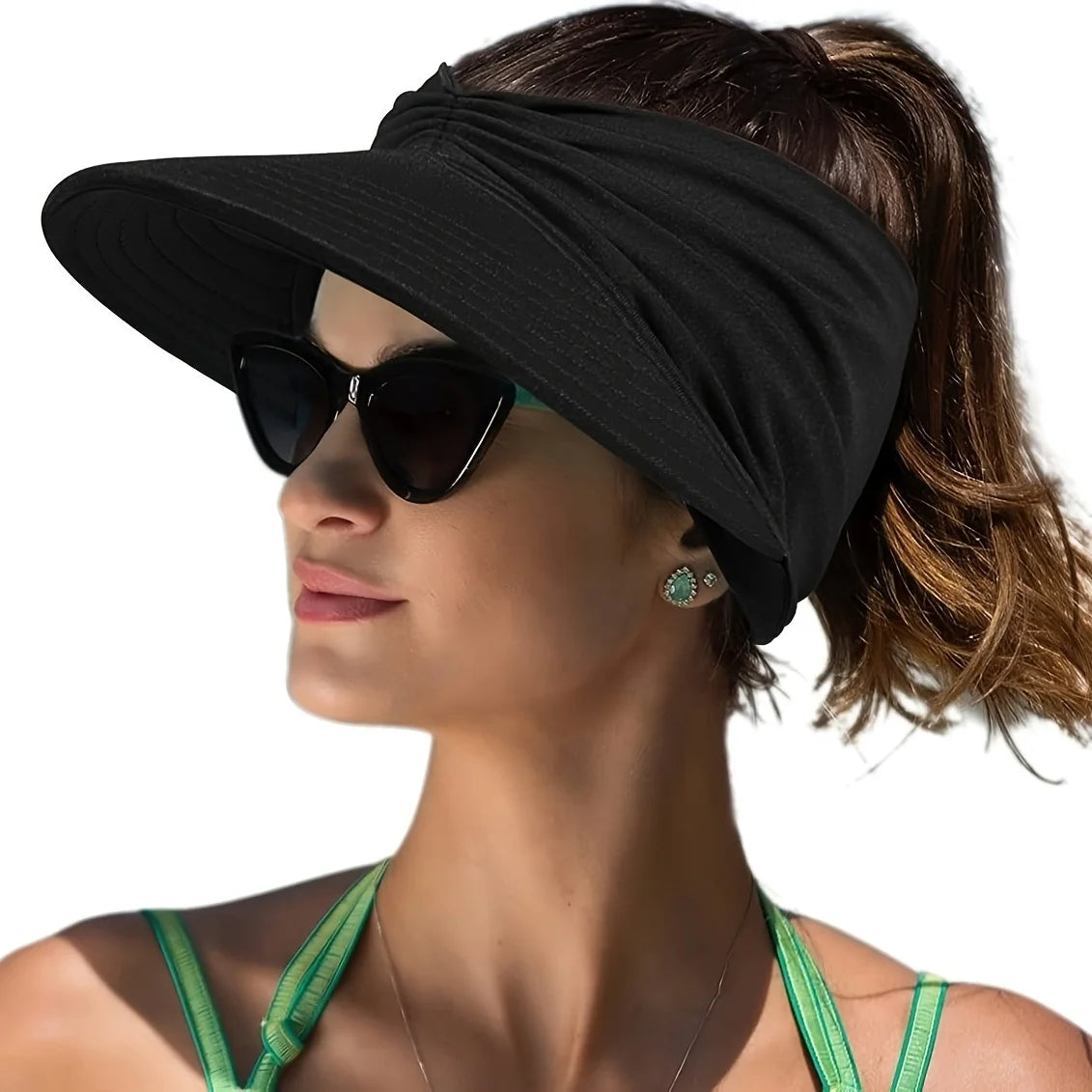 Women’s UPF 50+ UV Protection Sun Visor Hat – Wide Brim Sun Shield for Outdoor Activities
