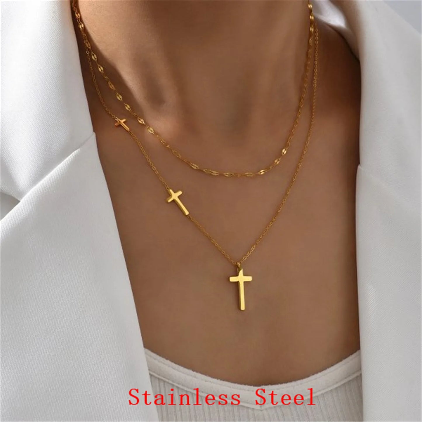 Crown Cross Necklace – Elegant Christian Faith Pendant for Men & Wome