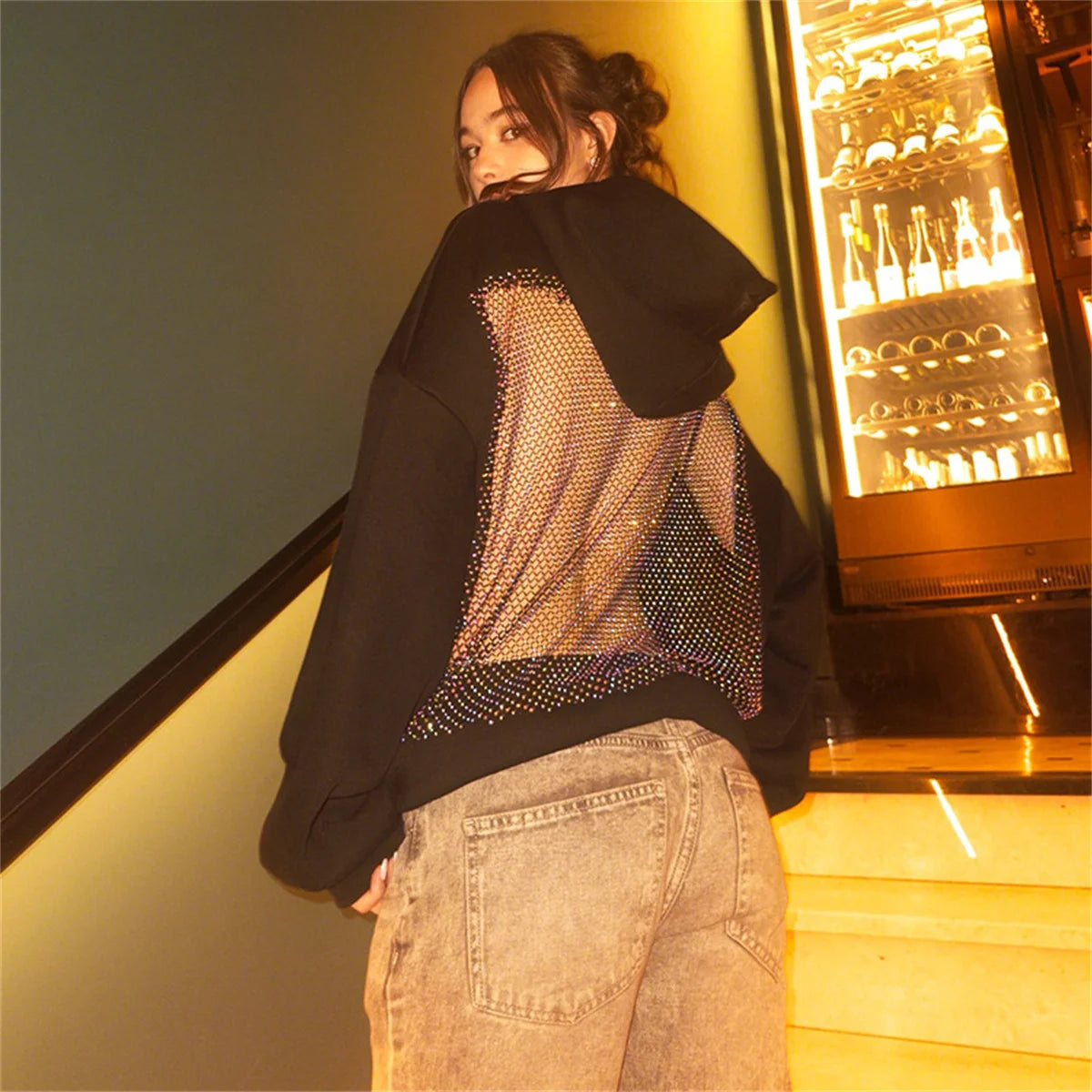 Women's Fashion Translucent Pullover Sweatshirt