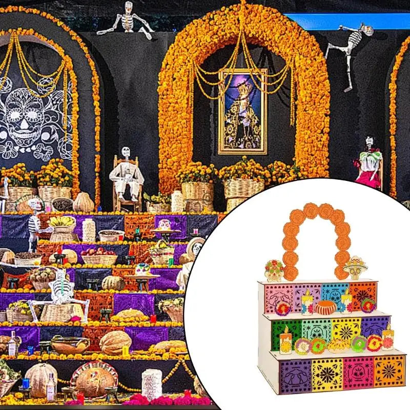 Day of Dead Ofrenda Box Altar For Ancestor Memorial Displays Ornament X7AB
