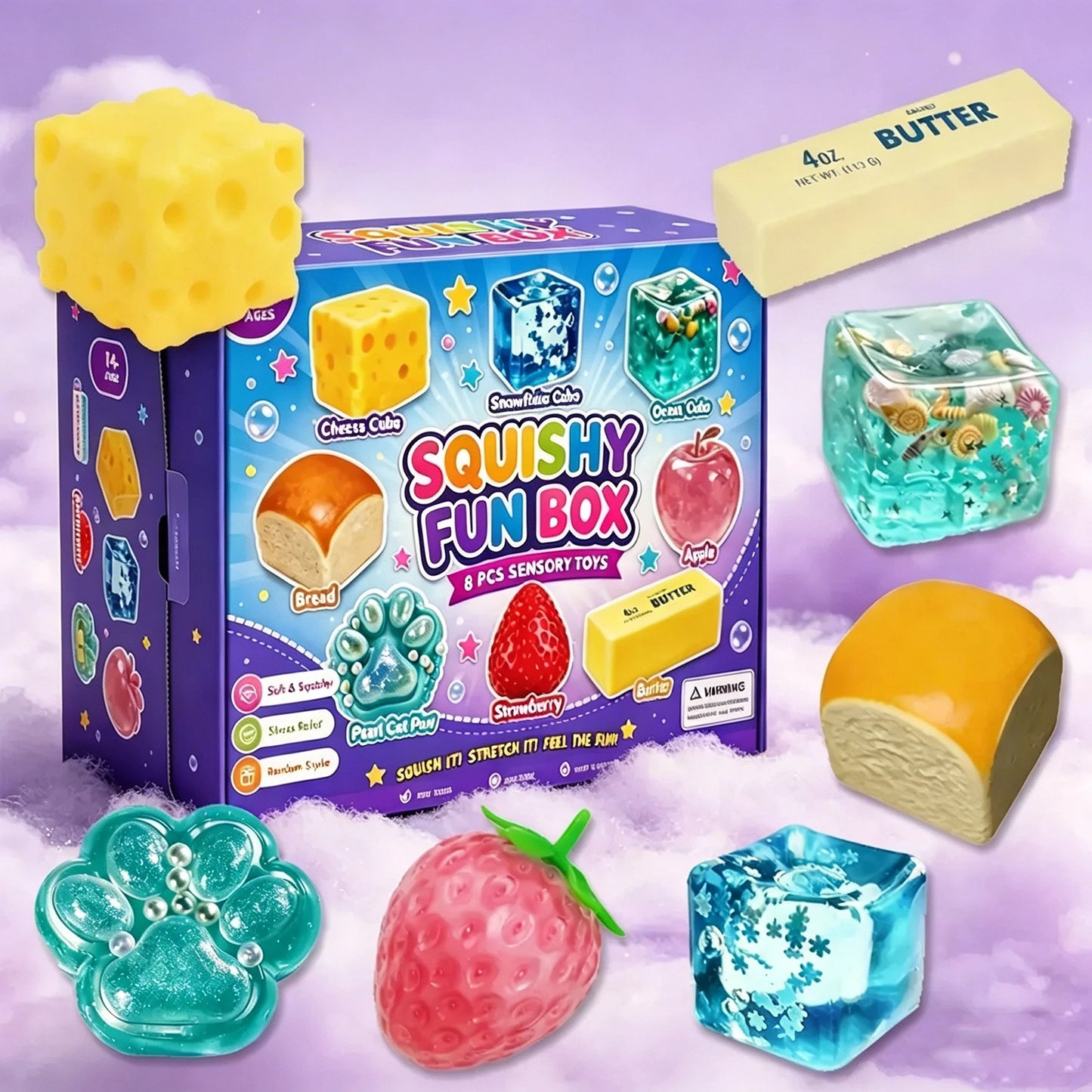 8-Piece Set Mystery Box Slow Rising Squeeze Fidget Toys