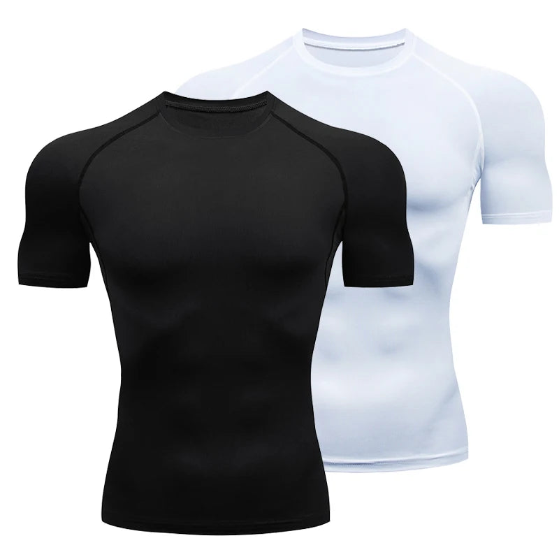 Men Gym Sport T-shirt Compression Elastic T Shirt