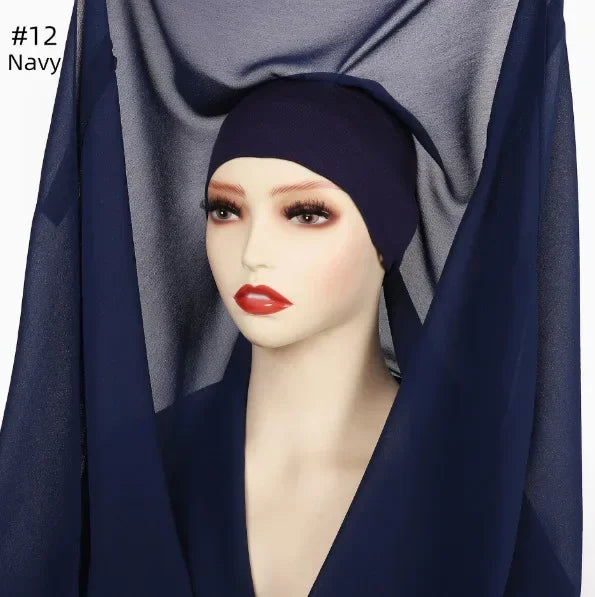 Chiffon Instant Hijab With Bulit-in Magnets Muslim Woman