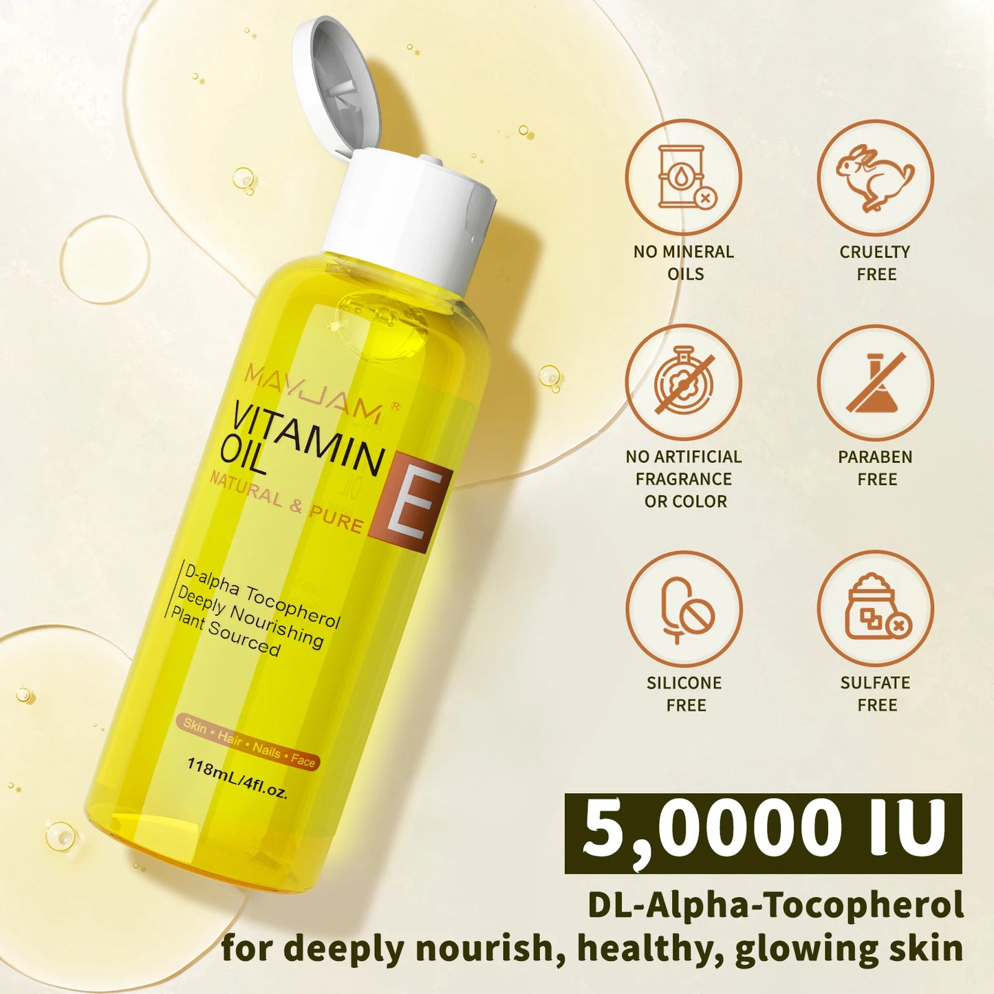 Natural & Pure Vitamin E Face  Oil Skincare Moisturizing