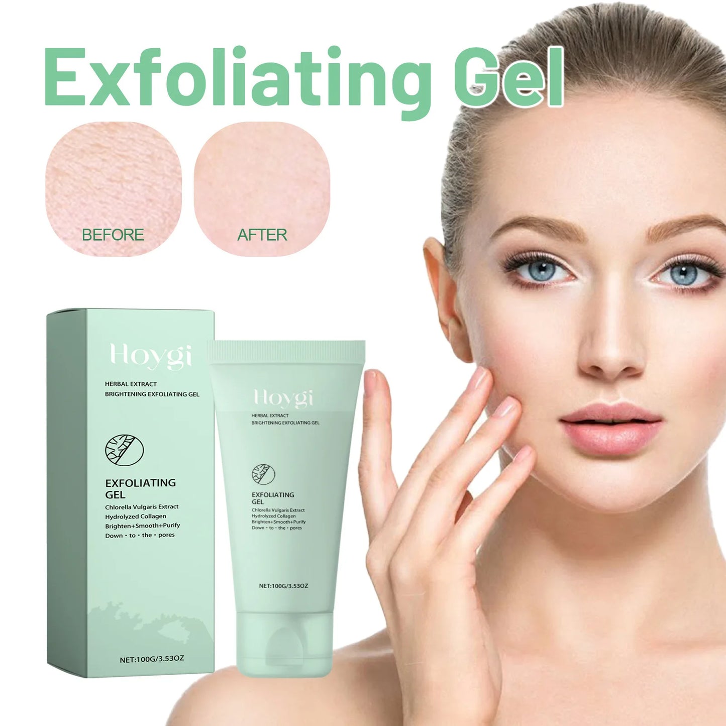 Herbal Extract Brightening Exfoliating Gel – Gentle Dead Skin Remover for Smoother, Radiant Skin