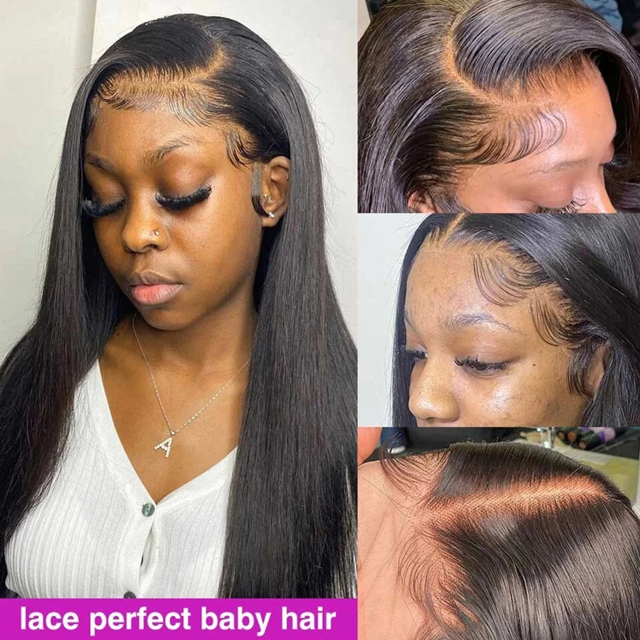 250 density Lace Front Human Hair Wigs Brazilian Hd Transparent Straight 30 40 Inch 13x6 Lace Front wig 360 Wigs For Women 4x4