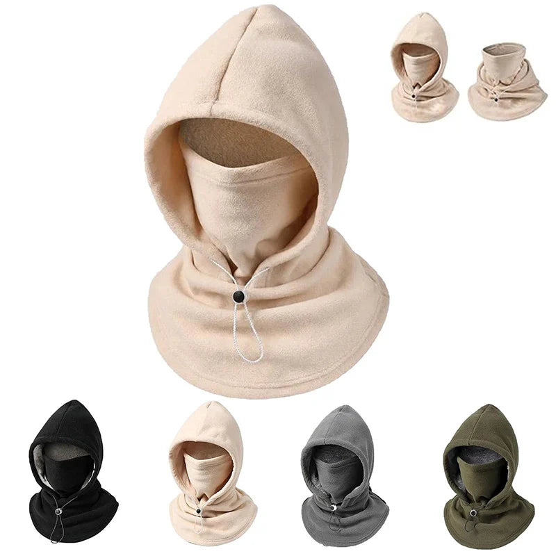 Warm Fleece Balaclava with Mask Thickened Windproof Neck Warmer Earflap Hat Unisex