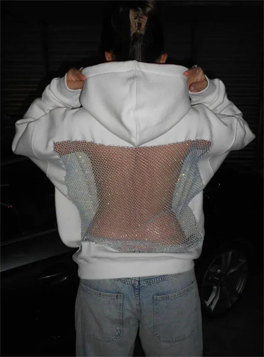 Women's Fashion Translucent Pullover Sweatshirt