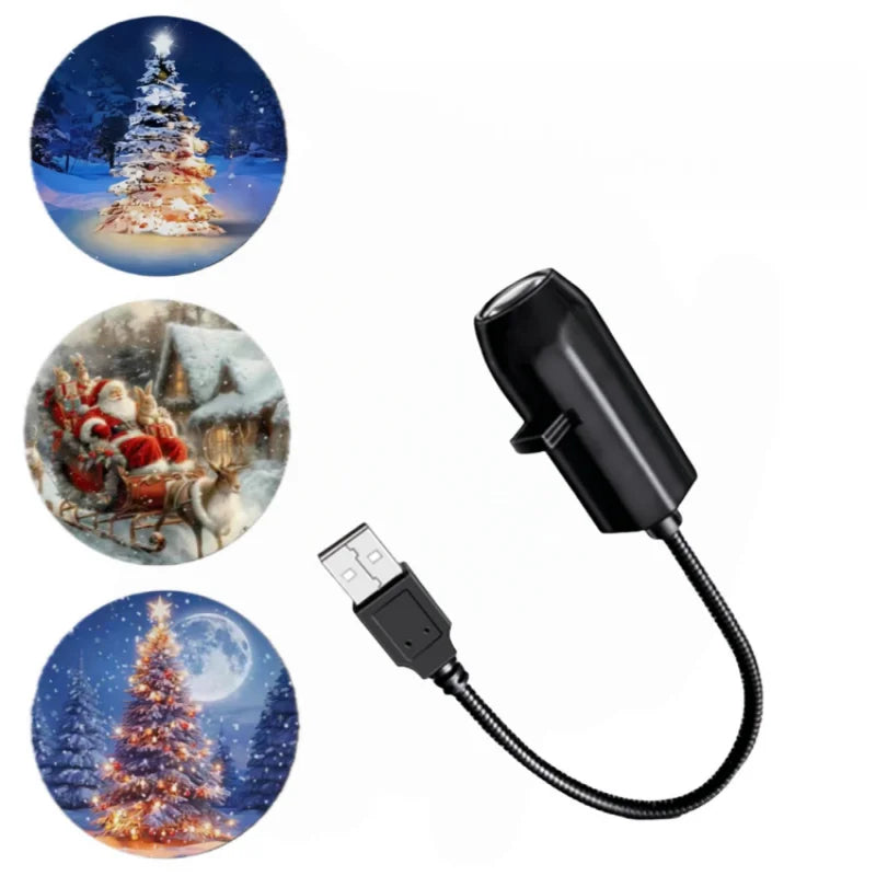 LED Projector Light 3/6/10pcs Projection Patterns- Adjustable Santa Claus Christmas Tree USB Night Light Christmas Decorations