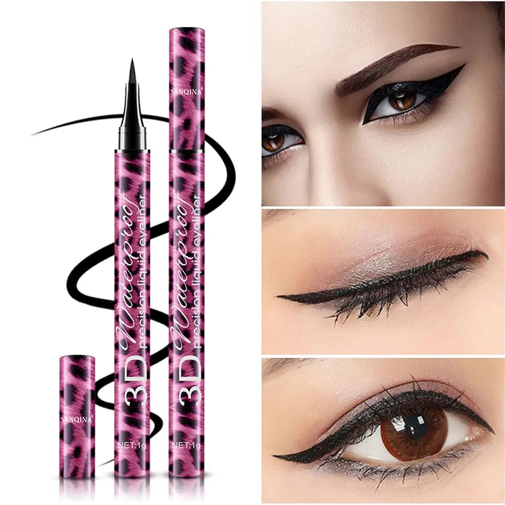 36-Hour Lasting Curling Eyeliner +4D Fiber Mascara Elongate Eyelashes