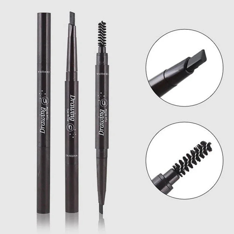 Double-Ended Eyebrow Pencil – Waterproof, Long-Lasting Triangle Tip