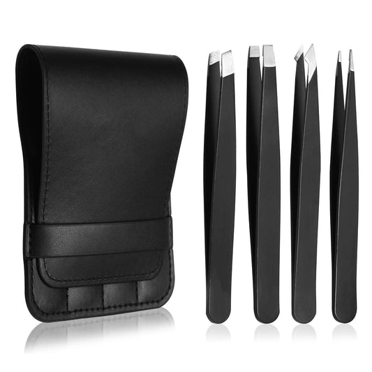 Tweezers Set 3-4pcs Premium Stainless Steel Eyebrow Precision Sharp Tip Tweezers