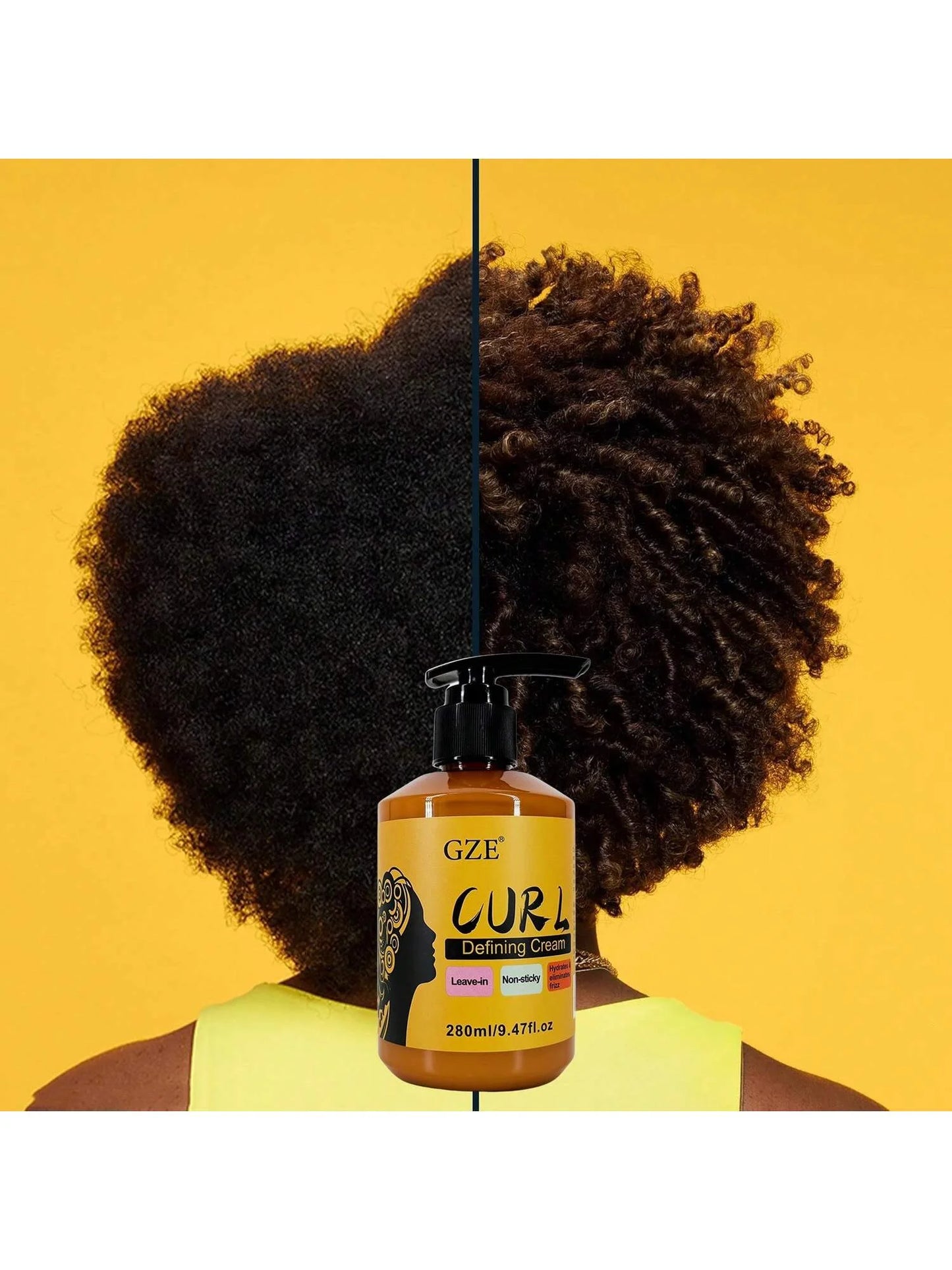 Curl Defining Cream 3 in 1 Leave-in Conditioner Non-sticky Hydrates & Eliminates Frizz Curling Cream