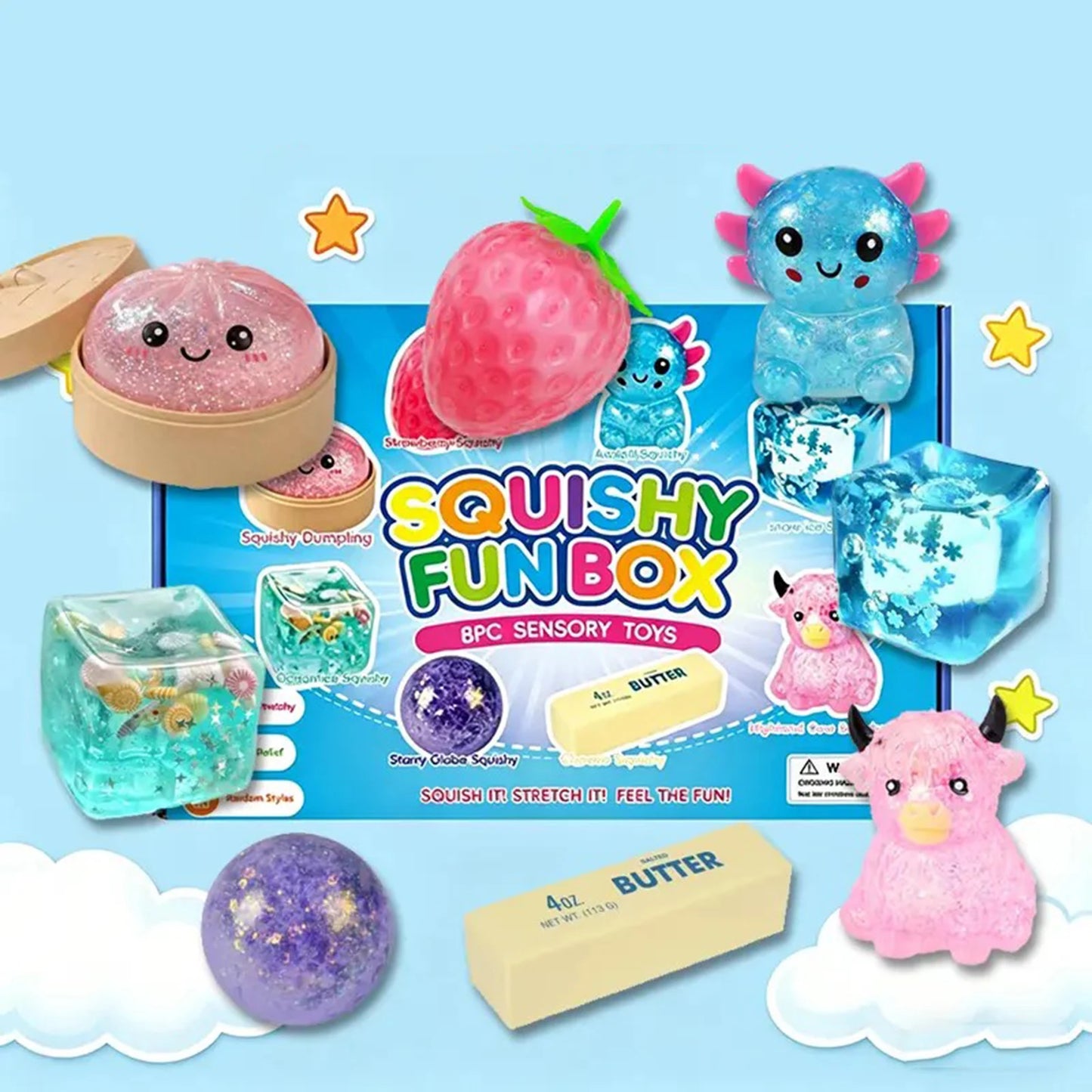 8-Piece Set Mystery Box Slow Rising Squeeze Fidget Toys