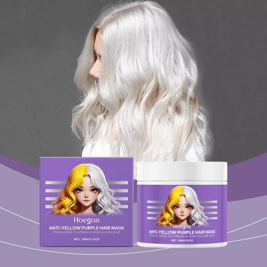 Purple Hair Mask, Anti-Yellow, Deeply Nourishing, Shiny Hair, Repair Dry, Frizzy, Damaged, Maltated Hair Care Conditioner,