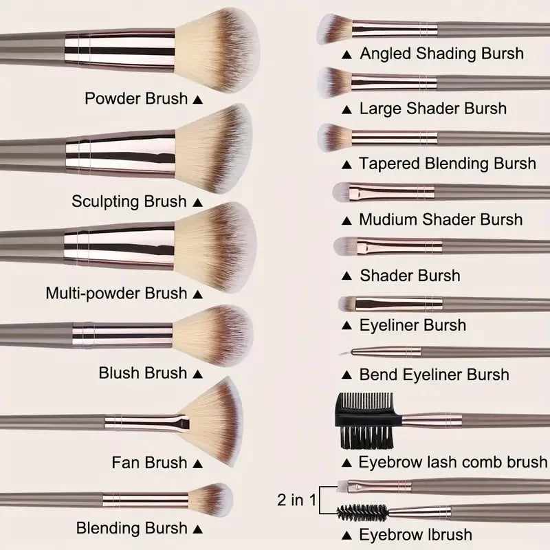 3-20Pcs Premium Foundation Makeup Brushes Set
