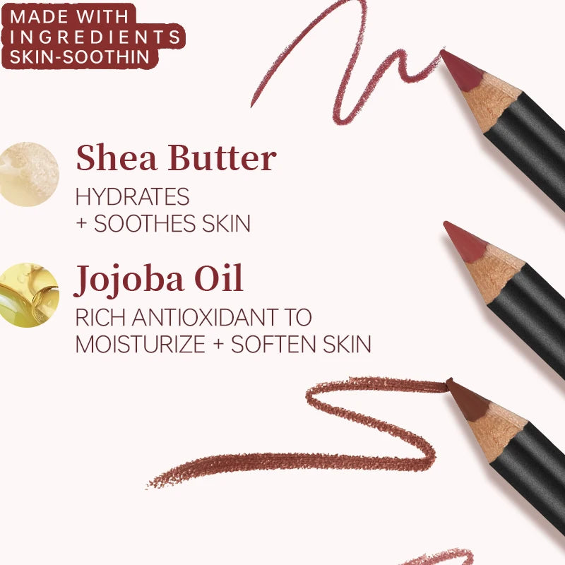 Velvet Matte Waterproof Lip Liner – Long-Lasting, No-Fade Smooth Application