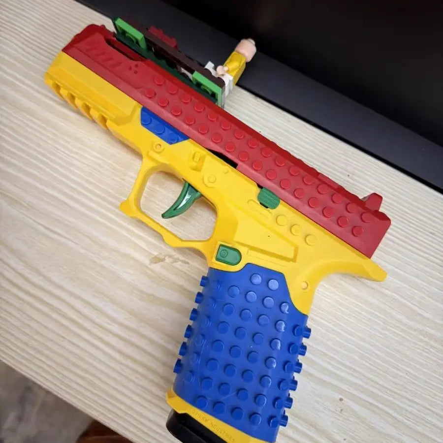 Building Block Pistol Continuous Firing Toy Gun