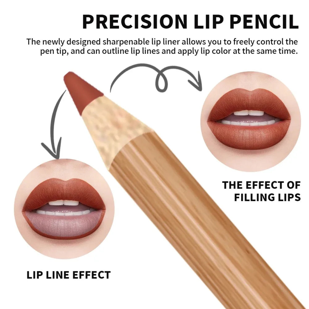 12 Color Nude Matte Lipstick Pencil