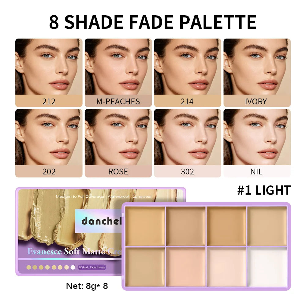 8 Shades Cream Concealer Palette Full Coverage Tattoo Cover Up Cream Contour Dark Spots