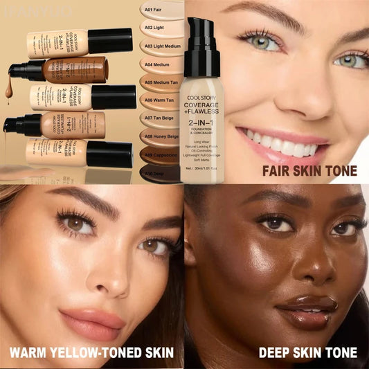 Matte Waterproof BB Cream – Long-Lasting, Hydrating 10-Color Foundation