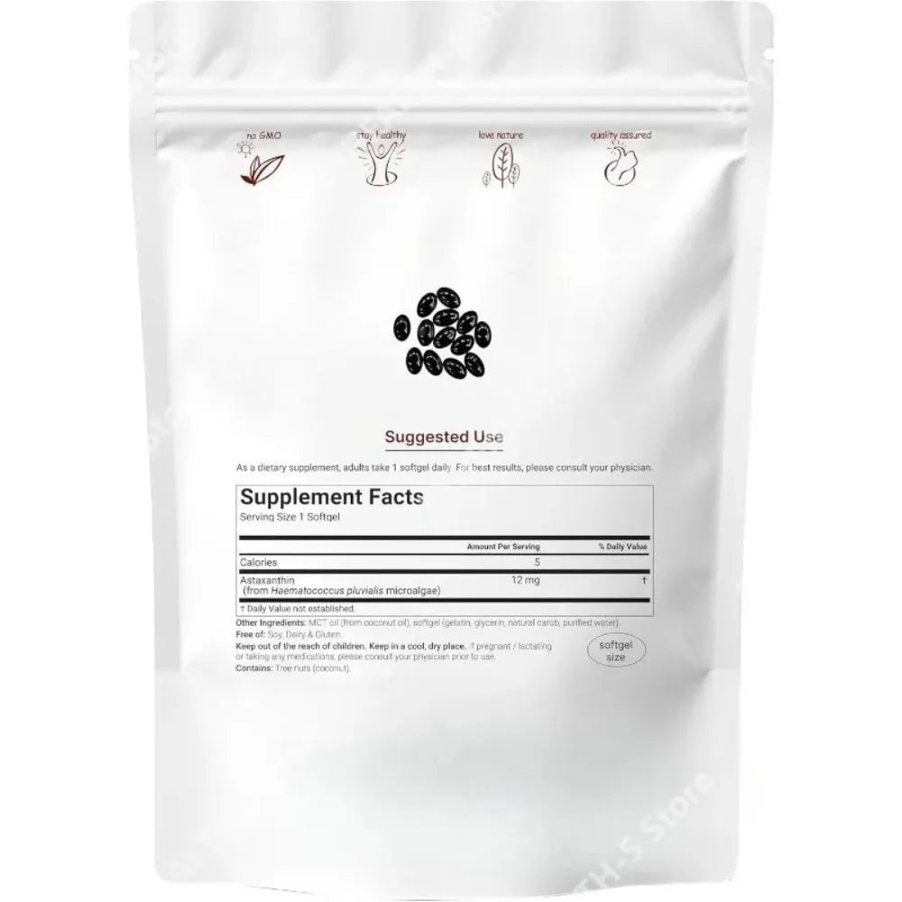 Astaxanthin 12mg Softgels -Most Powerful Antioxidant Daily Antioxidant Support