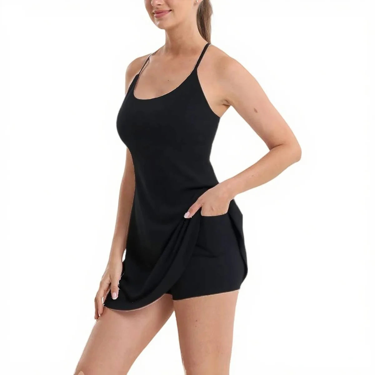 2027 Sports Dress Lined Shorts with Removable Chest Pad Pocket