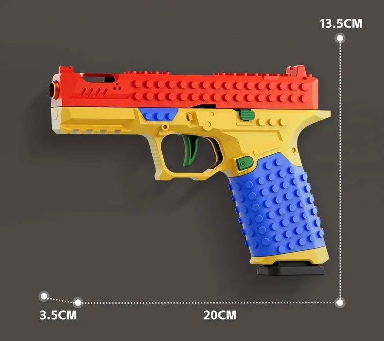 Building Block Pistol Continuous Firing Toy Gun