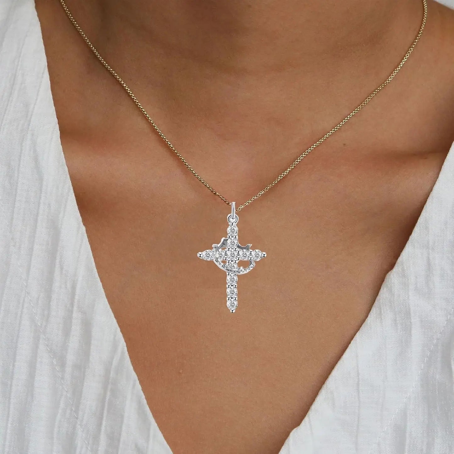 Crown Cross Necklace