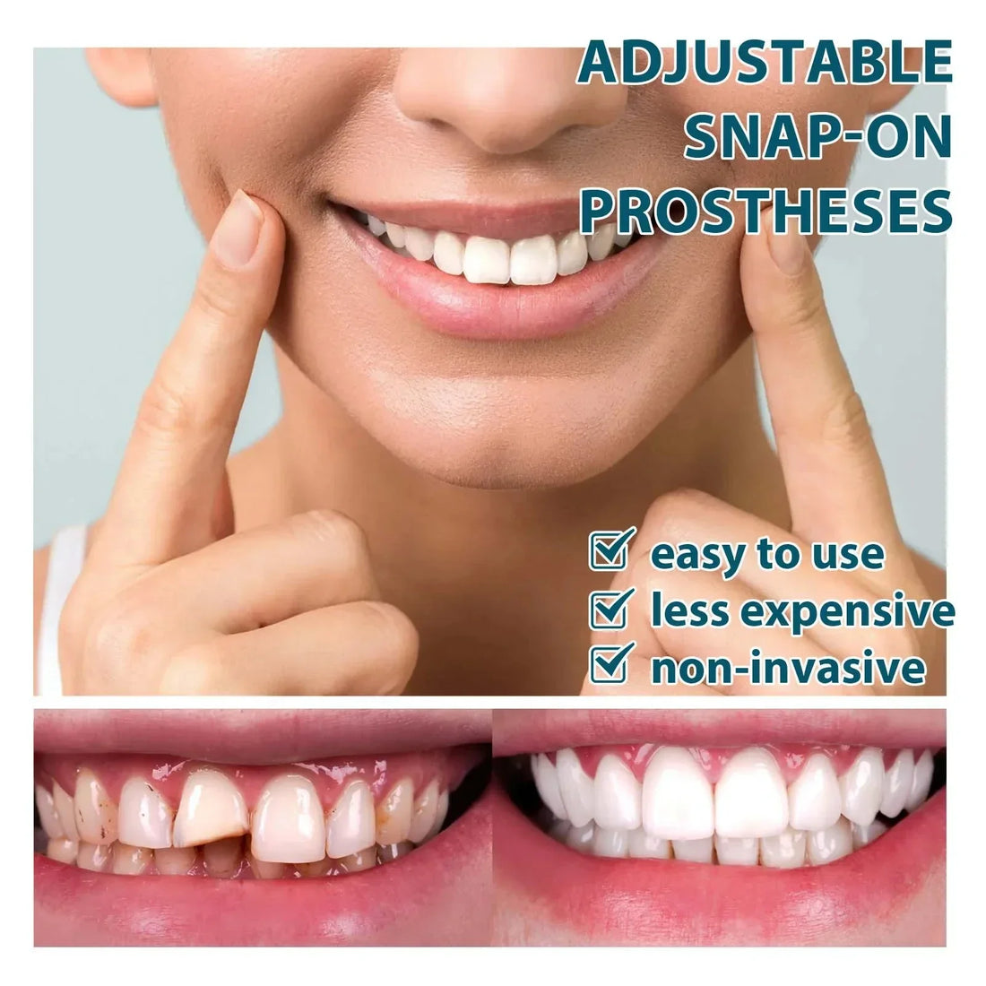 Adjustable Teeth Set Whitening Dentures Perfect Smile