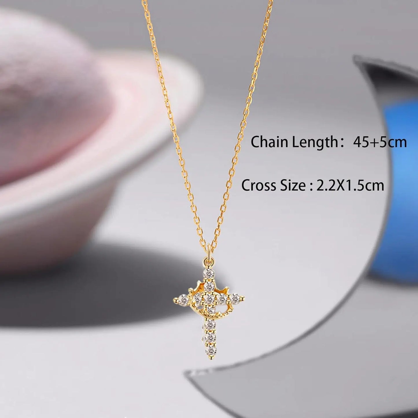Crown Cross Necklace