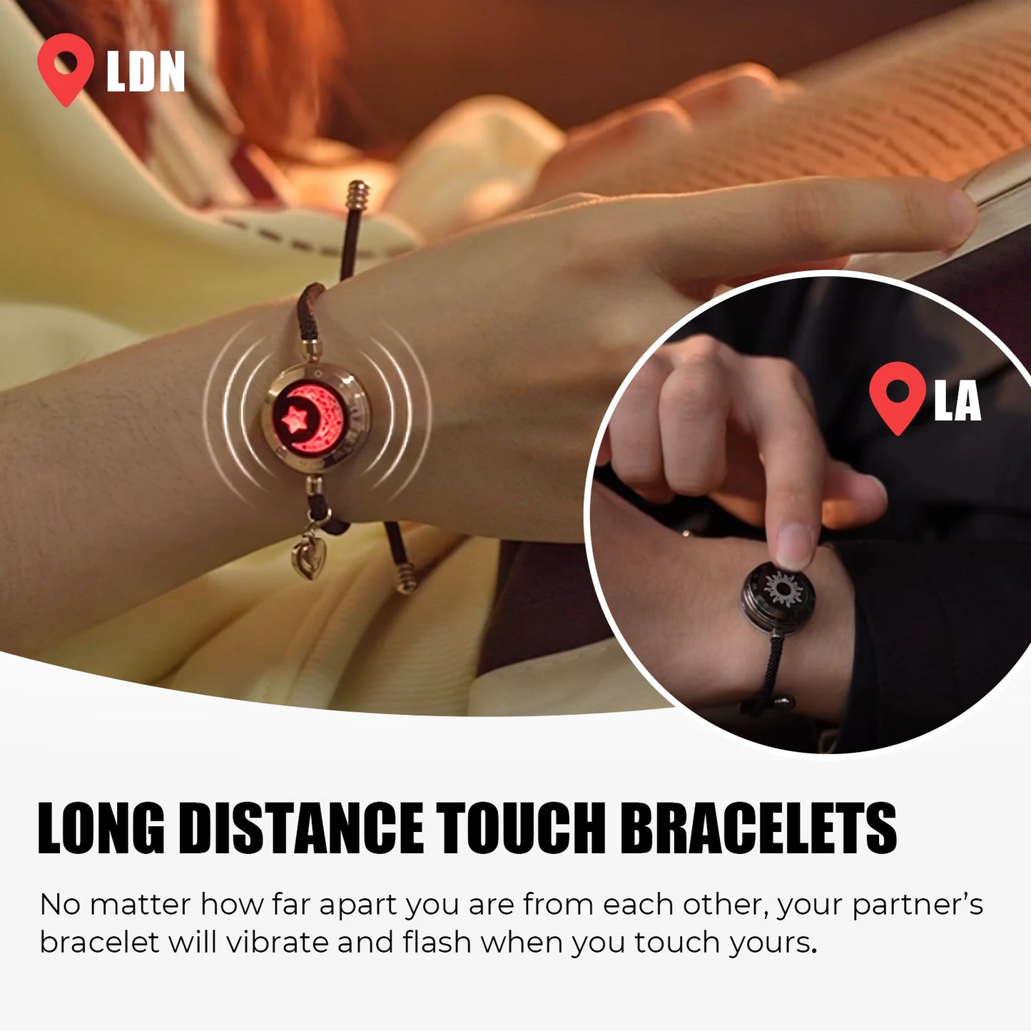 Long Distance Touch Light  Bracelets for Couples