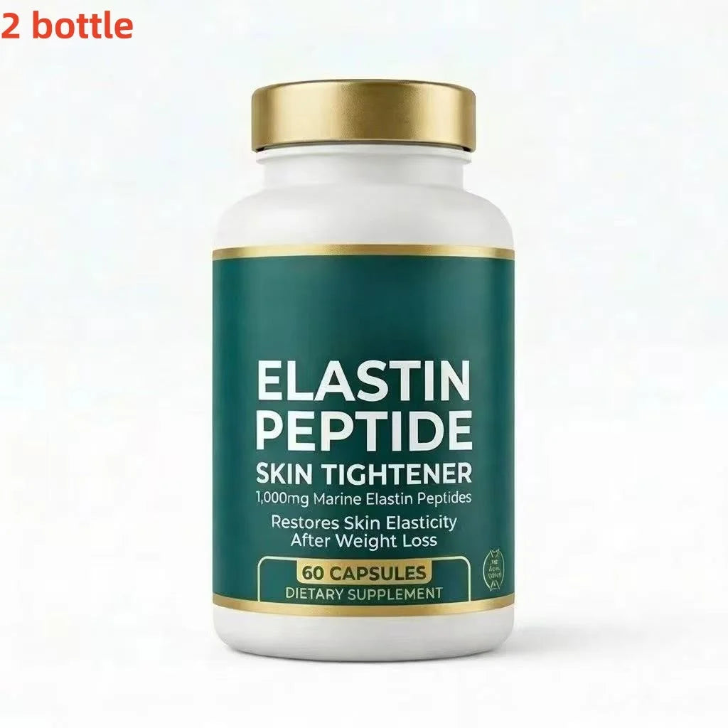 Elastin Peptide Skin Tightener, 1000mg Marine Elastin for Skin Elasticity & Firming After Weight Loss, 60 Capsules