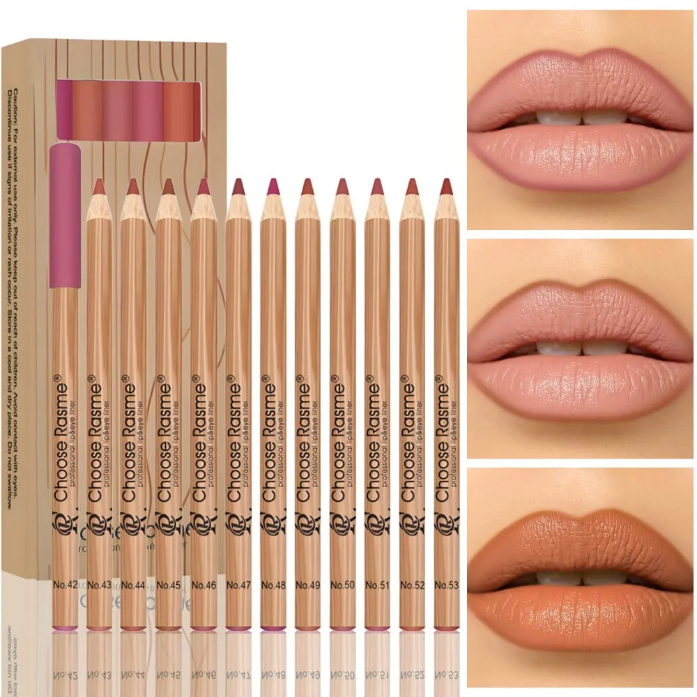 12 Color Nude Matte Lipstick Pencil