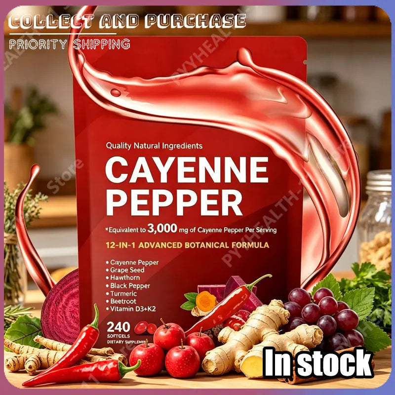 Cayenne Pepper Softgels Supplement with Grape Seed Beetroot Turmeric Vitamins