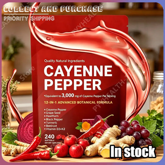 Cayenne Pepper Softgels Supplement with Grape Seed Beetroot Turmeric Vitamins