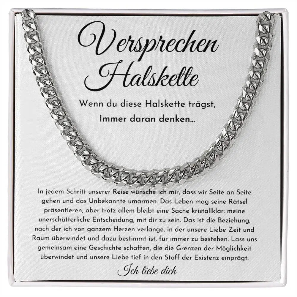 To My Boyfriend Gift Promise Necklace Stainless Steel Cuban Chain Men Man Male Birthday Gifts
