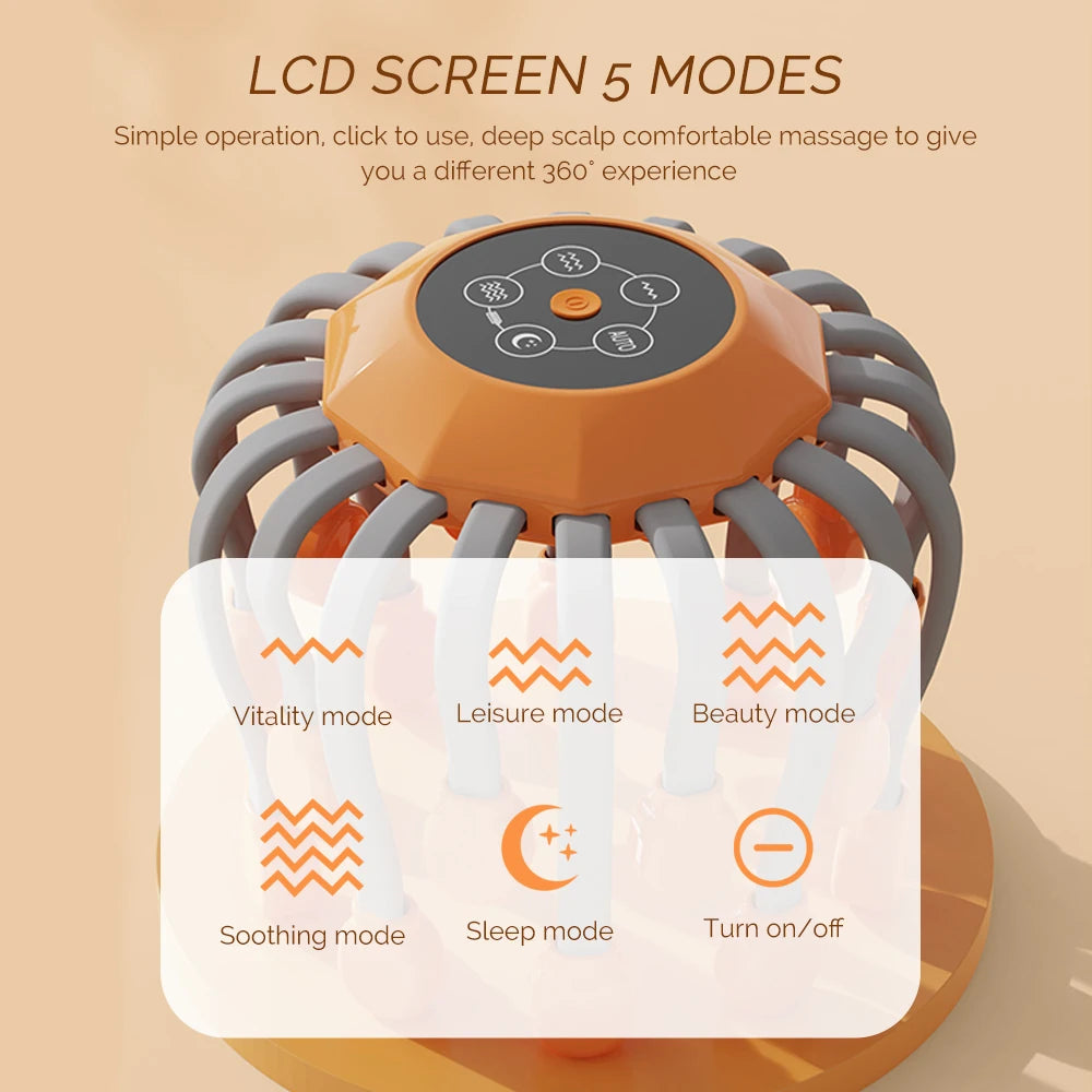 24 Heads Octopus Claw Head Massager Electric Scalp Massager