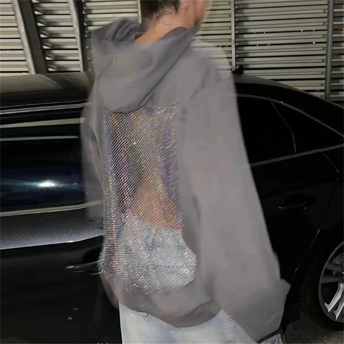 Women's Fashion Translucent Pullover Sweatshirt