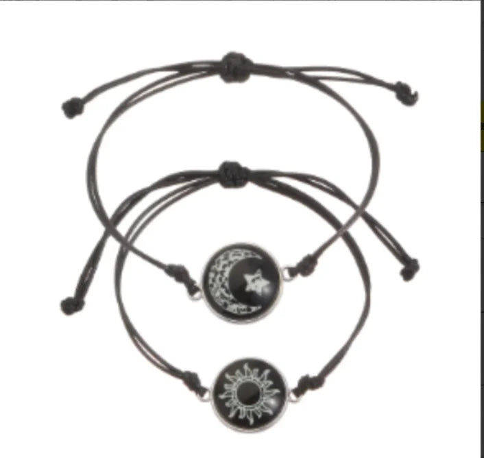 Sun Moon Luminous Bracelet Couple Friendship Rope Chain Gift for Women Men