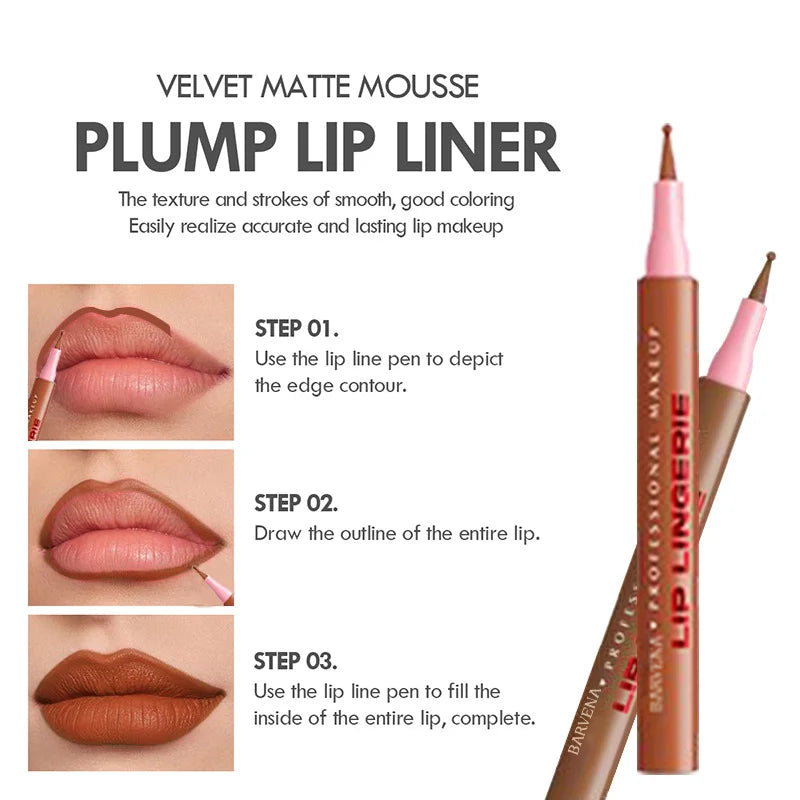 6 Colors Matte Waterproof Lip Liner – Smooth, Smudge-Proof, Hydrating