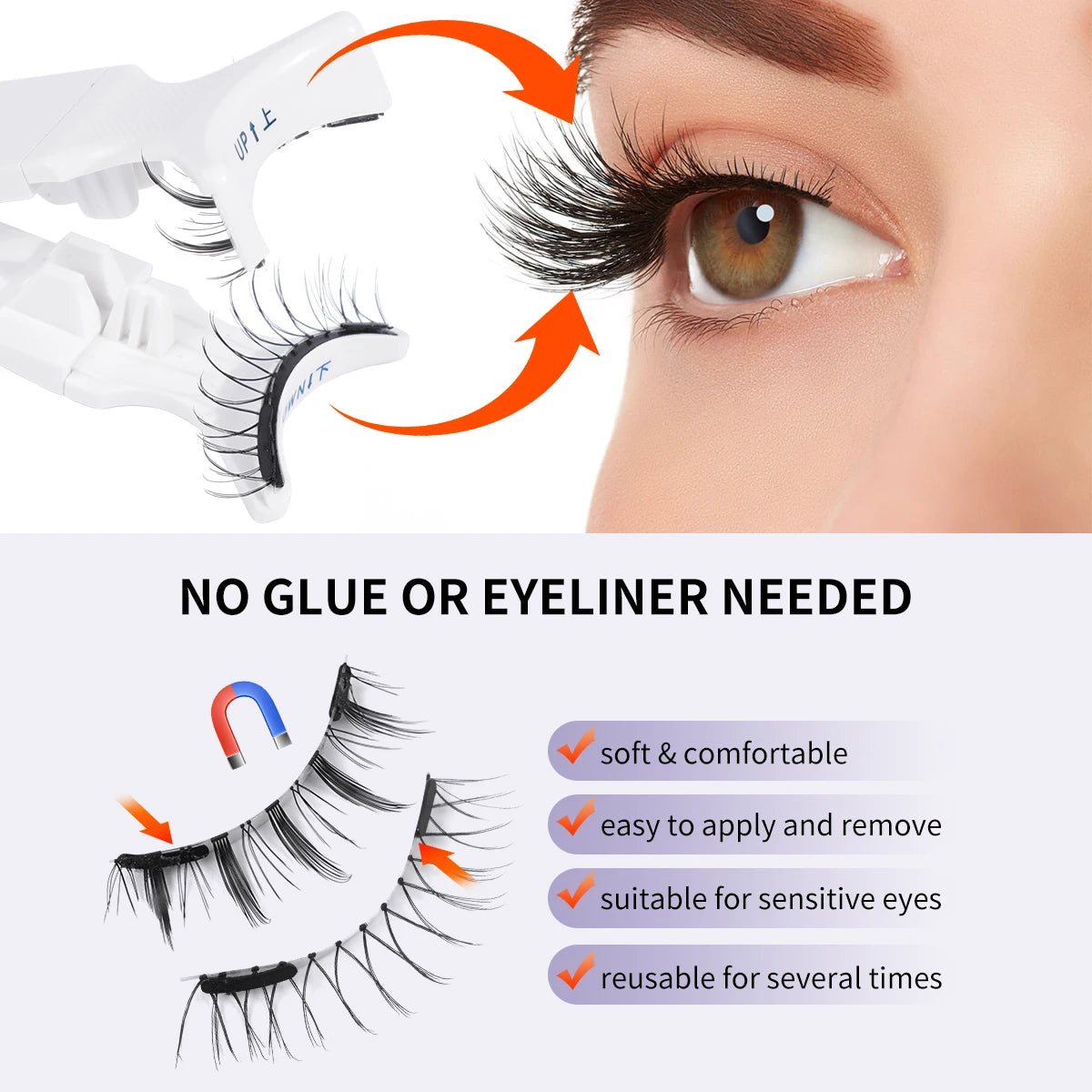 Magnetic Eyelashes with Mirror Applicator