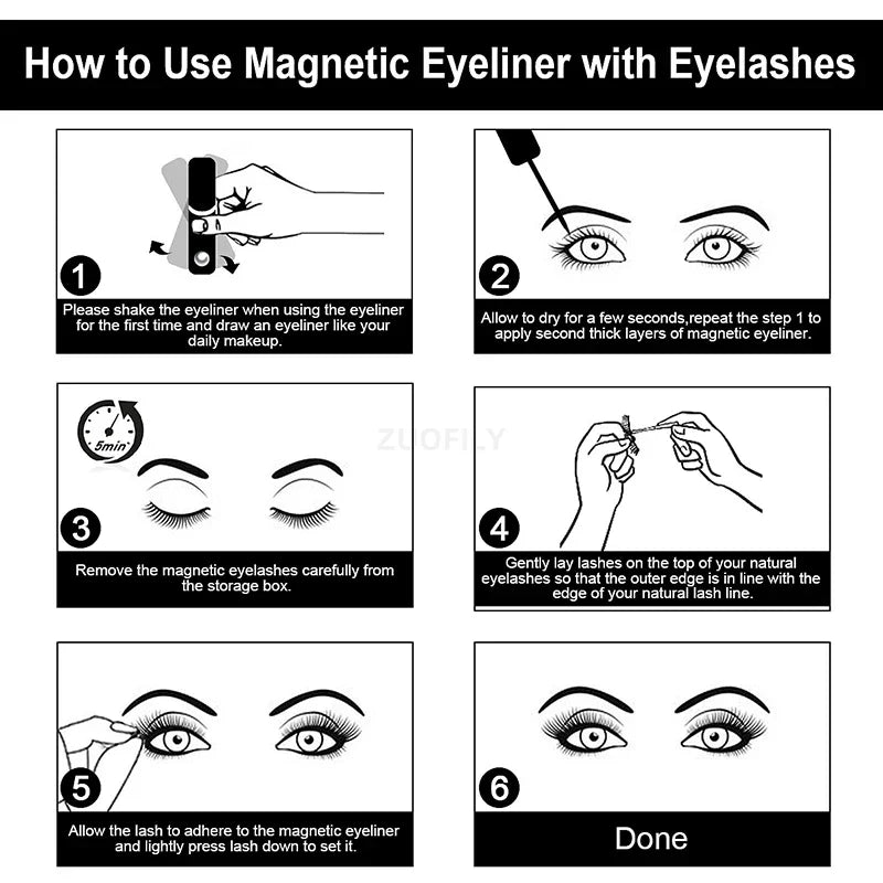 Black Magnetic Eyeliner Glue – Self-Adhesive Liquid Liner for False Lashes