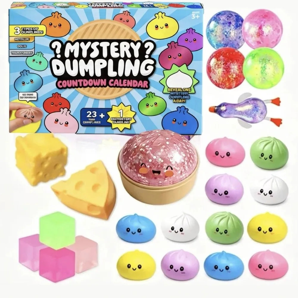 Soft Mystery Dumpling Advent Calendar Fidget Anxiety Relief 24-Day Countdown Calendar Decompression Slow Resilience